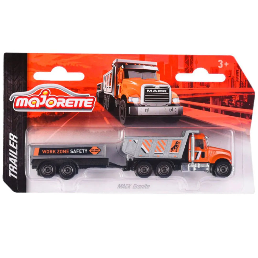 Camion Mack Granite cu remorca - 1/64 Majorette