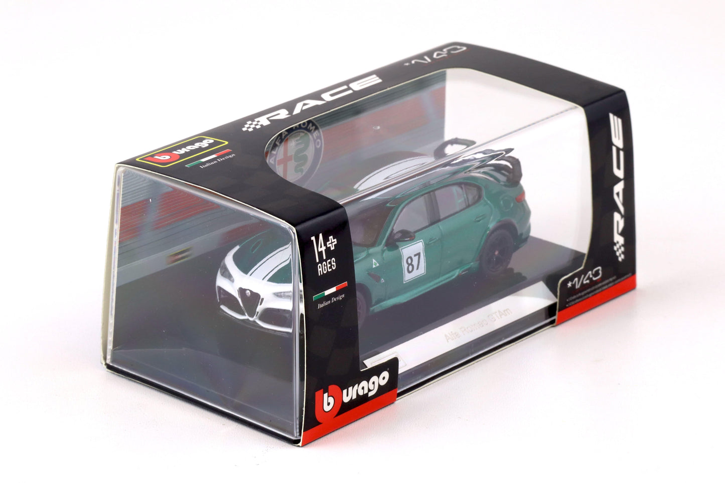 Alfa Romeo Giulia GTAm #87 cu vitrina plexiglass - 1/43 Bburago