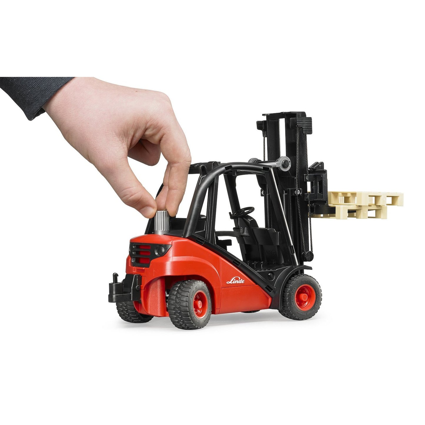BRUDER 02511 - Stivuitor Linde H30D cu 2 paleti
