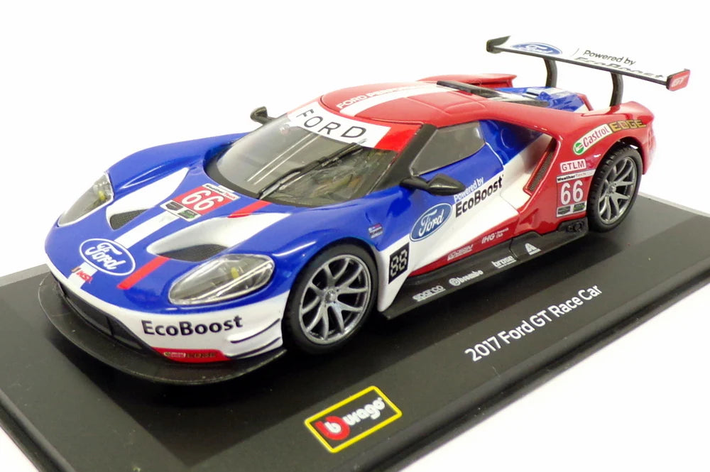 Ford GT Race Car #66 cu vitrina plexiglass - 1/32 Bburago