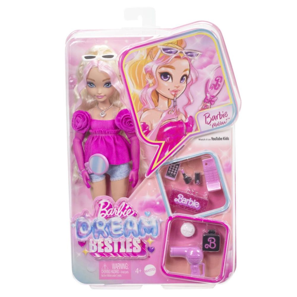 Papusa cu accesorii Barbie Dream Besties - Malibu 28cm