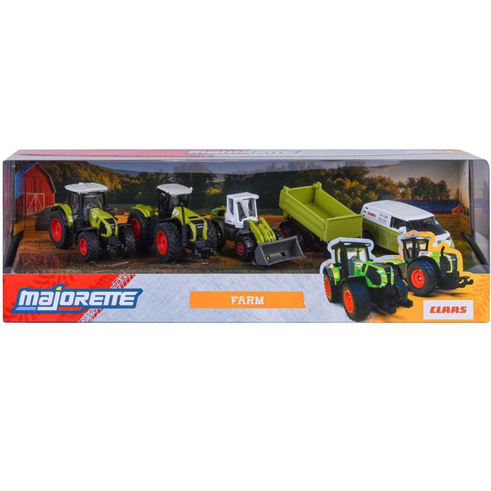 Set 5 utilaje agricole metalice - 1/64 Majorette