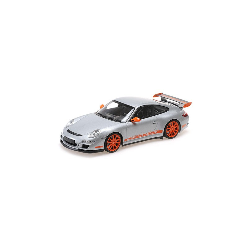 Porsche 911 GT3 RS 2007 (argintiu/portocaliu) - 1/18 Minichamps