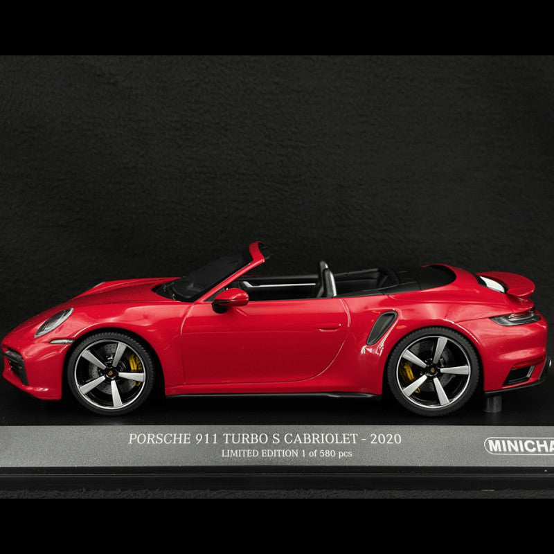 Porsche 911 Turbo S Cabriolet rosu 2020 1/580pcs - 1/18 Minichamps