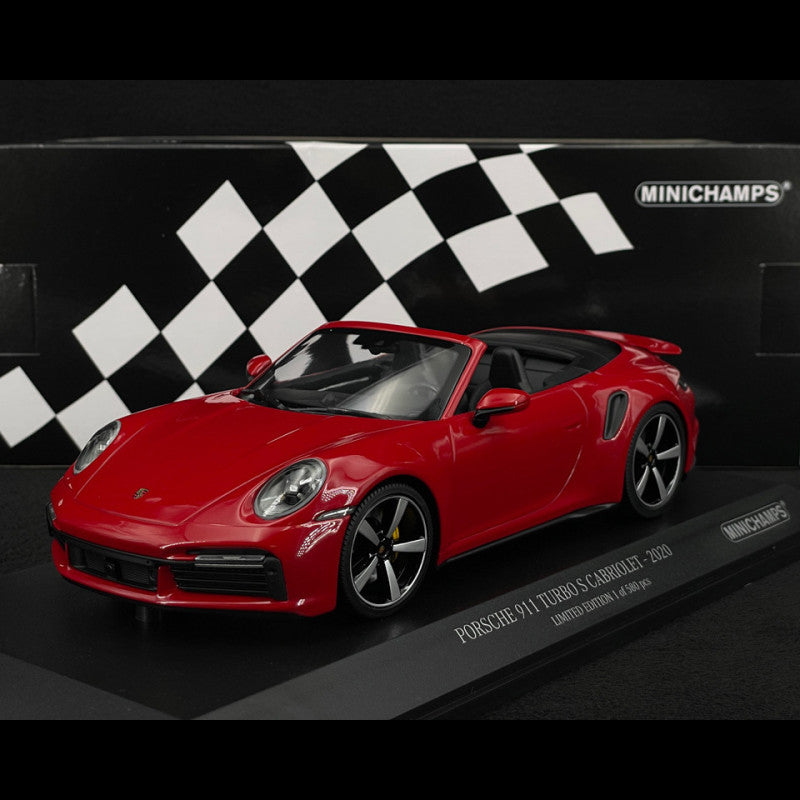 Porsche 911 Turbo S Cabriolet rosu 2020 1/580pcs - 1/18 Minichamps