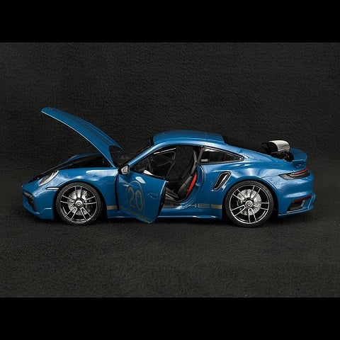 Porsche 911 Turbo S Sport Design 2021 albastru - 1/18 Minichamps
