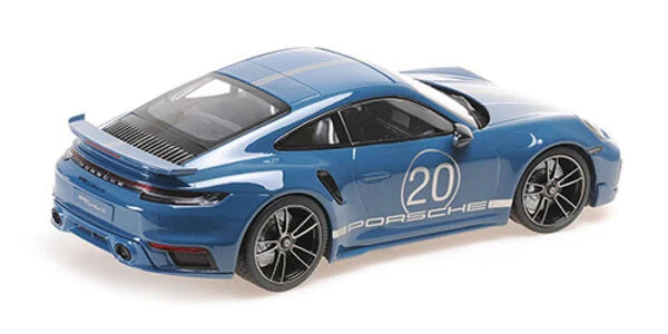 Porsche 911 Turbo S cu pachet sport 2021 albastru 1/504 pcs - 1/18 Minichamps
