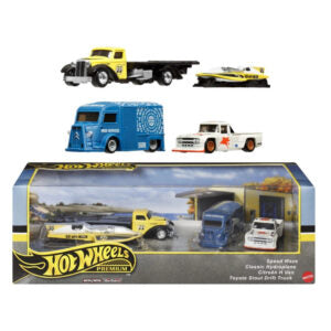 Set 4 machete Speed Waze,Classic Hydroplane,Citroen H Van si Toyota Stout Drift Truck - 1/64 HW Premium
