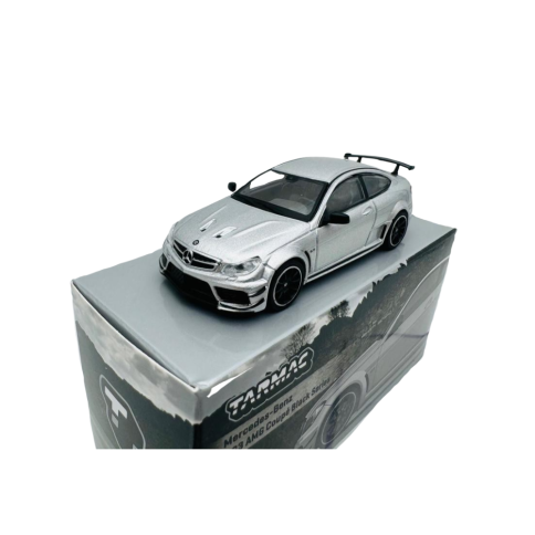 Mercedes-Benz C63 AMG Coupe Black Series argintiu - 1/64 Tarmac