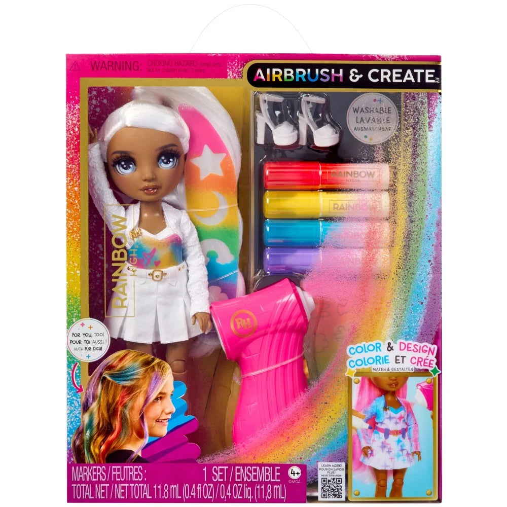 Papusa Rainbow High cu ochi gri  Airbrush & Create