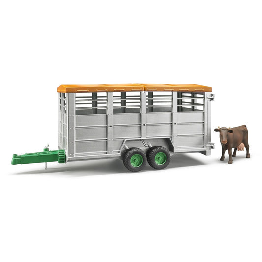 BRUDER 02227 - Remorca transport animale cu figurina vaca