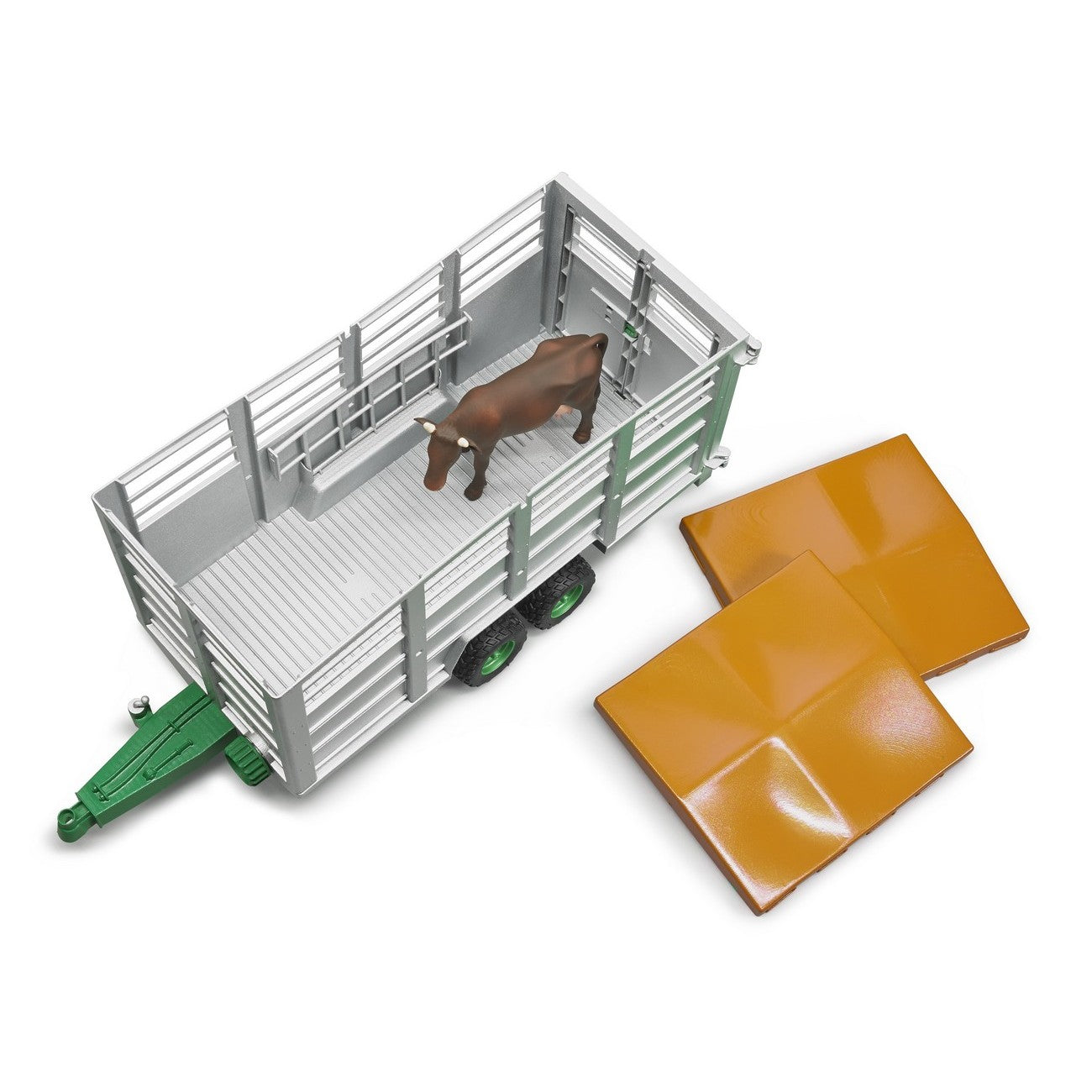 BRUDER 02227 - Remorca transport animale cu figurina vaca