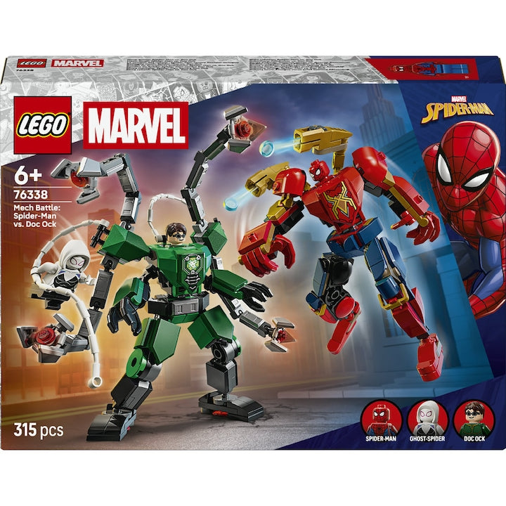 LEGO Marvel 76338 - Batalia robotilor: Omul Paianjen vs Doc Ock (315 piese)