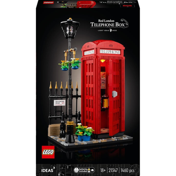 LEGO Ideas 21347 - Cabina telefonica rosie din Londra (1460 piese)