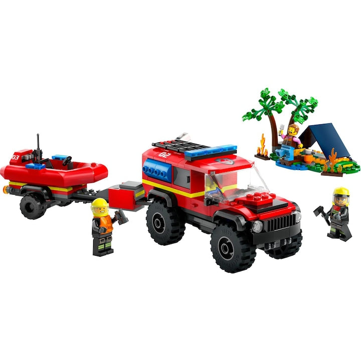 LEGO City 60412 - Camion 4x4 si barca de pompieri (301 piese)