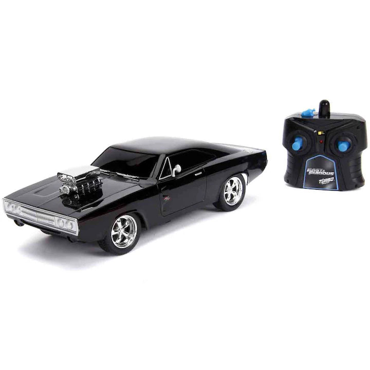 Set 2 masinute Jada Toys RC - Fast and Furious -  Dom's Dodge Charger R/T si Dodge Charger SRT Hellcat Police 1/16