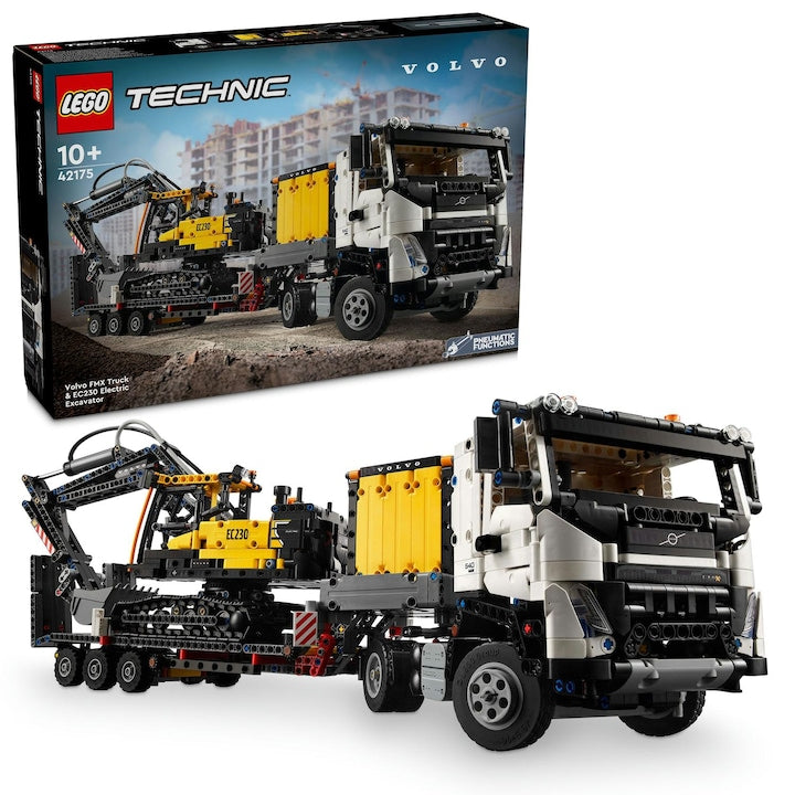 LEGO Technic 42175 - Camionul FMX si excavatorul electric EC230 de la Volvo (2274 piese)