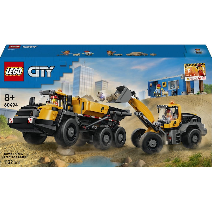 LEGO City 60494 - Camion basculant si incarcator frontal (1132 piese)
