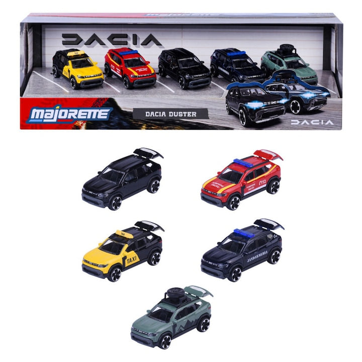 Set 5 masinute metalice Dacia Duster 3 - 1/64 Majorette