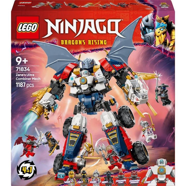 LEGO Ninjago 71834 - Ultrarobotul combinat al lui Zane (1187 piese)