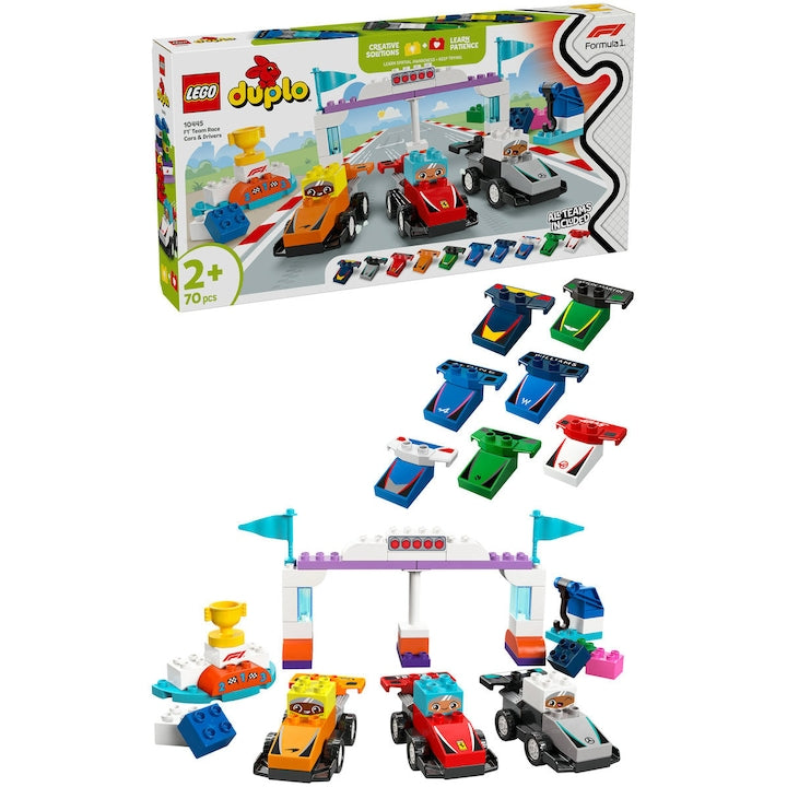 LEGO DUPLO 10445 - Echipa F1 Masini si piloti de curse (70 piese)
