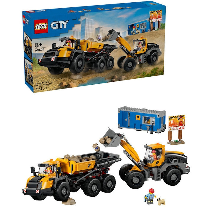 LEGO City 60494 - Camion basculant si incarcator frontal (1132 piese)