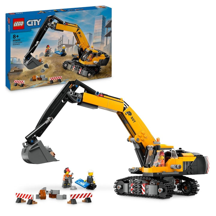 LEGO City 60420 - Excavator galben de constructii  (633 piese)