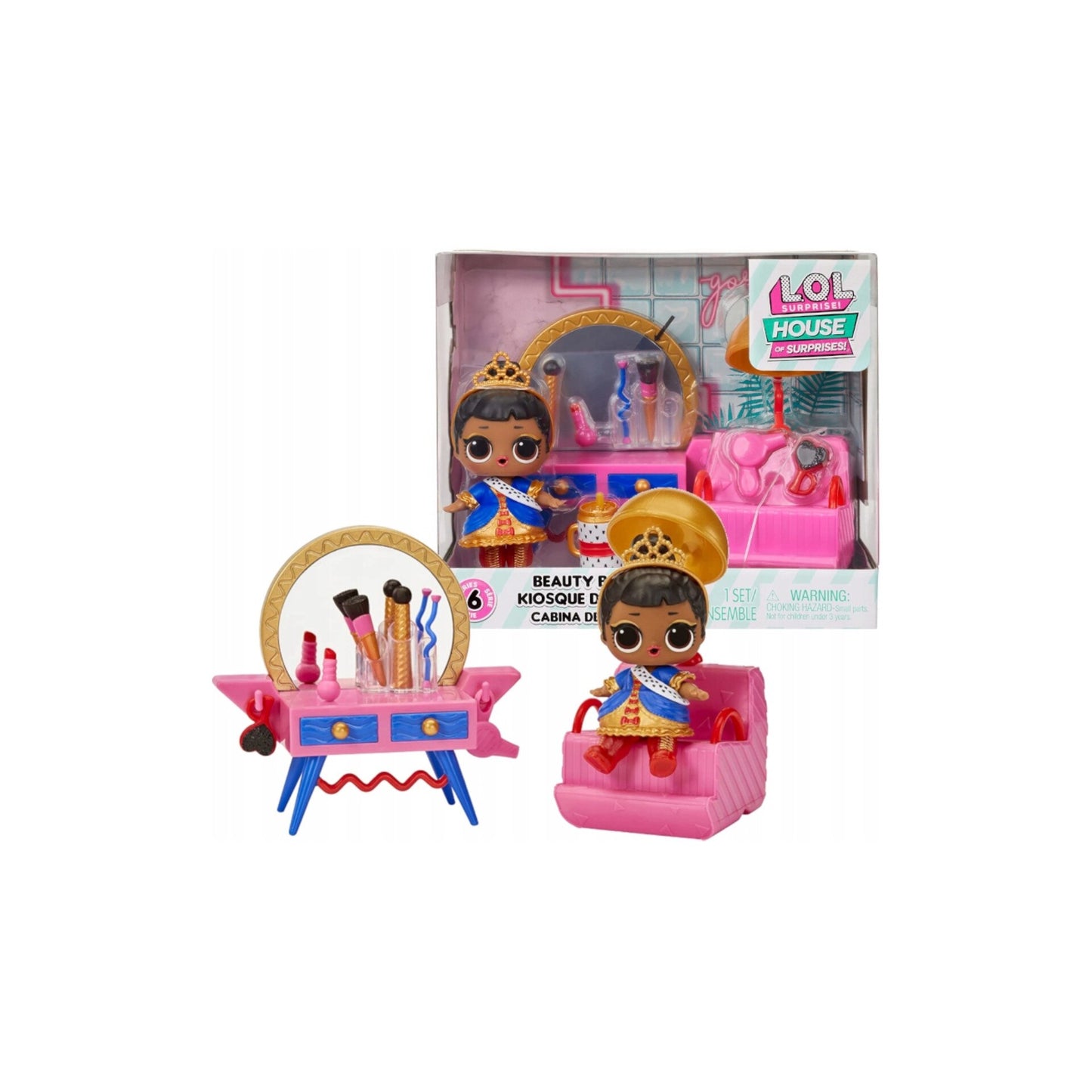 Set papusa LOL Surprise Beauty Booth - Her Majesty cu 8 surprize