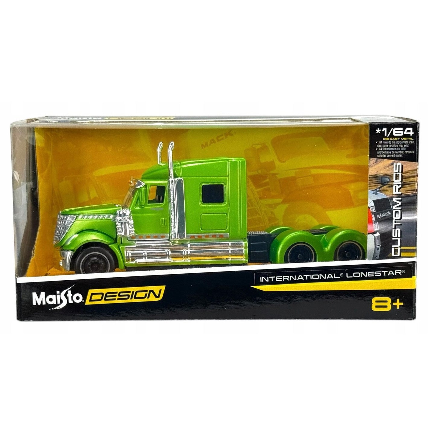 Camion Cap Tractor International Lonestar verde 14cm - 1/64 Maisto Design