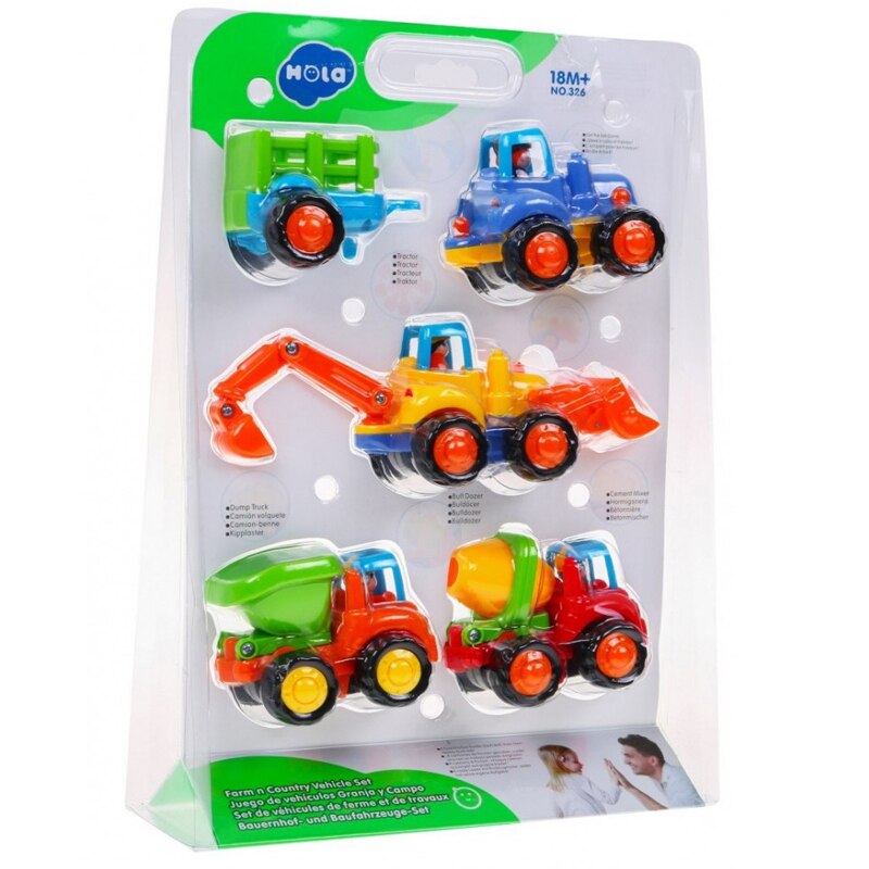 Set 4 masinute agricole si utilaje de constructii -  Hola
