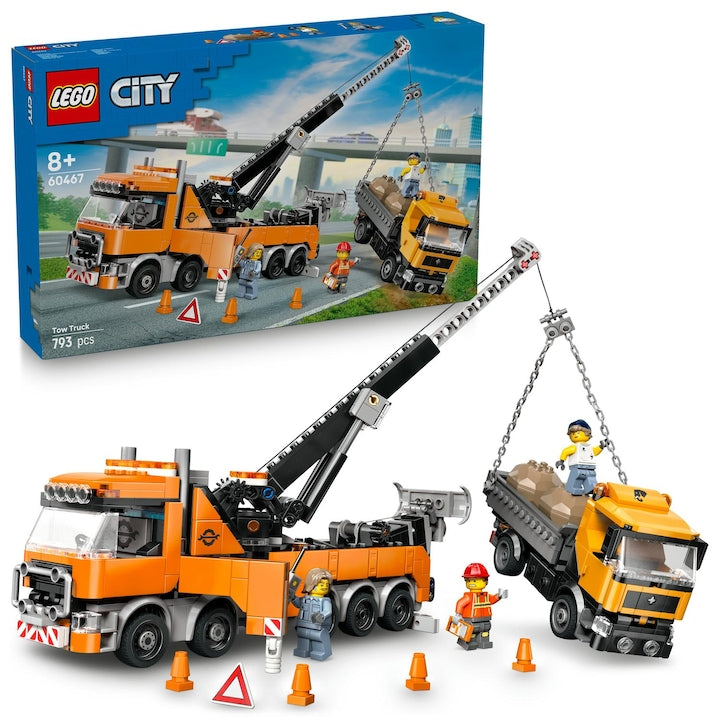 LEGO City 60467 - Camion de remorcare si recuperare cu macara (793 piese)