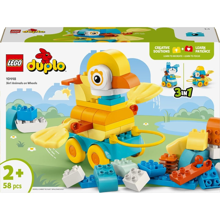 LEGO DUPLO 10448- Animale pe roti 3 in 1 (58 piese)