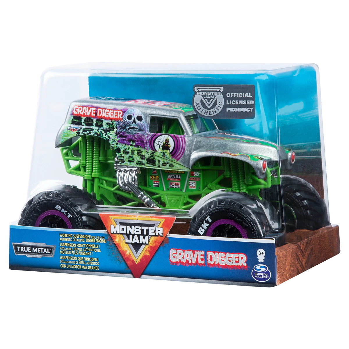 Monster Grave Digger verde/gri/mov - 1/24 Spin Master
