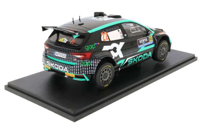 Skoda Fabia Rally2 2023 #22 Winner WRC2 Safari Rally Kenya 2024 - 1/18 IxoModels