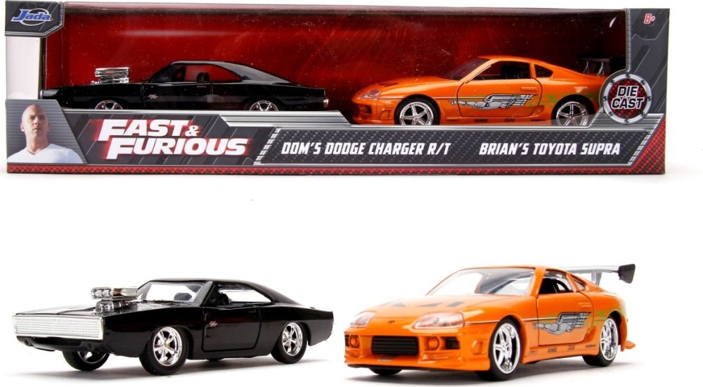 Set 2 masinute Fast&Furious Dodge Charger R/T si Toyota Supra - 1/32 Jada
