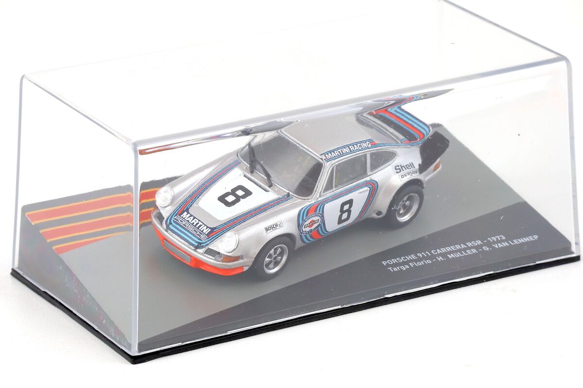 Porsche 911 Carrera RSR 1973 Targa Florio - H.Muller - G.Van Lennep #8 cu vitrina plexiglass - 1/43 Altaya