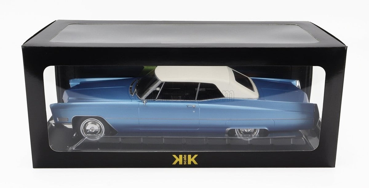 Cadillac De Ville Covertible cu soft top 1967 bleu/alb - 1/18 KK-Scale