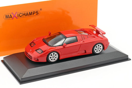 Bugatti EB 110 rosu 1994 cu vitrina plexiglass - 1/43 Maxichamps