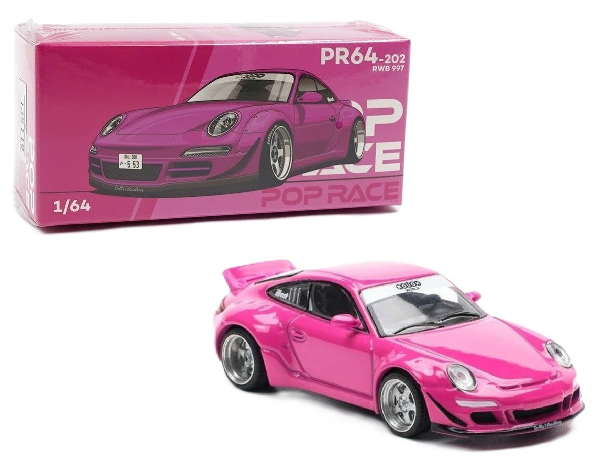 Porsche 911 Carrera RWB 997 roz - 1/64 Pop Race
