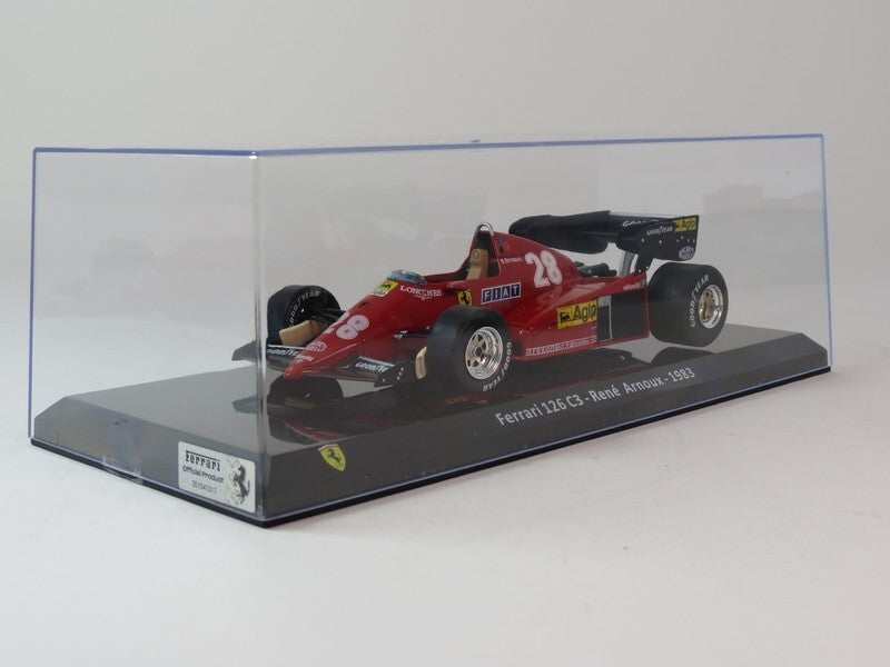 Formula 1 Ferrari 126 C3 Rene Arnoux 1983 #28 cu vitrina - 1/24 Altaya