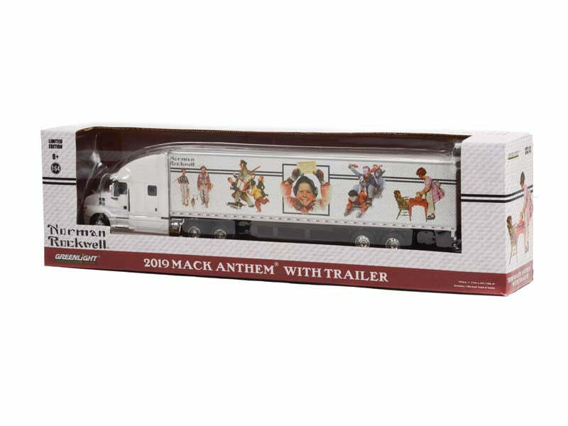 Cap tractor Mack Anthem 2019 cu remorca 29cm - 1/64 Greenlight