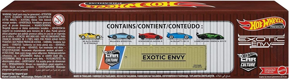 Set 5 masinute metalice Exotic Envy Container - 1/64 Hot Wheels Premium