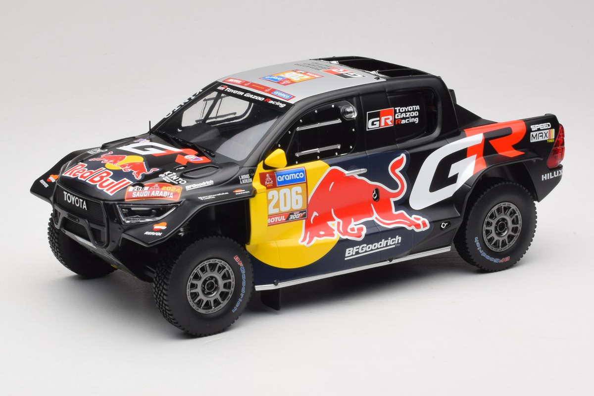 Toyota GR DKR Hilux Evo T1U #206 L.Moraes - A.Monleon Rally Dakar 2024 - 1/18 Ixo Modelcars.