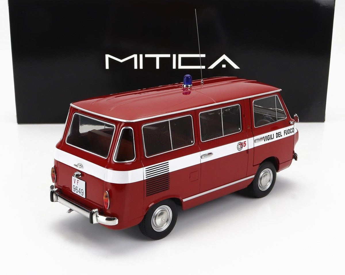 Fiat 850 Familiare Vigili Del Fuoco 1970 rosu - 1/18 Mitica