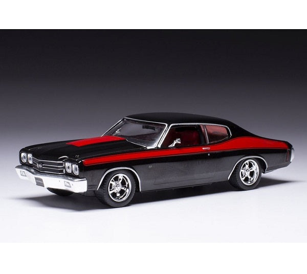 Chevrolet Chevelle SS 1970 negru/rosu cu vitrina plexiglass - 1/43 Ixo Models