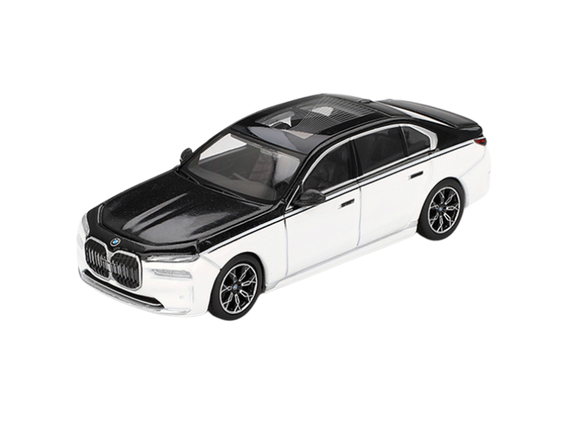 BMW I7 xDrive60 alb/negru - 1/64 Mini GT