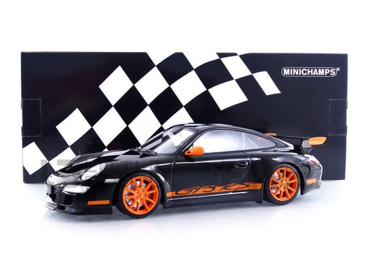 Porsche 911 GT3 RS 2007 (negru/portocaliu) - 1/18 Minichamps