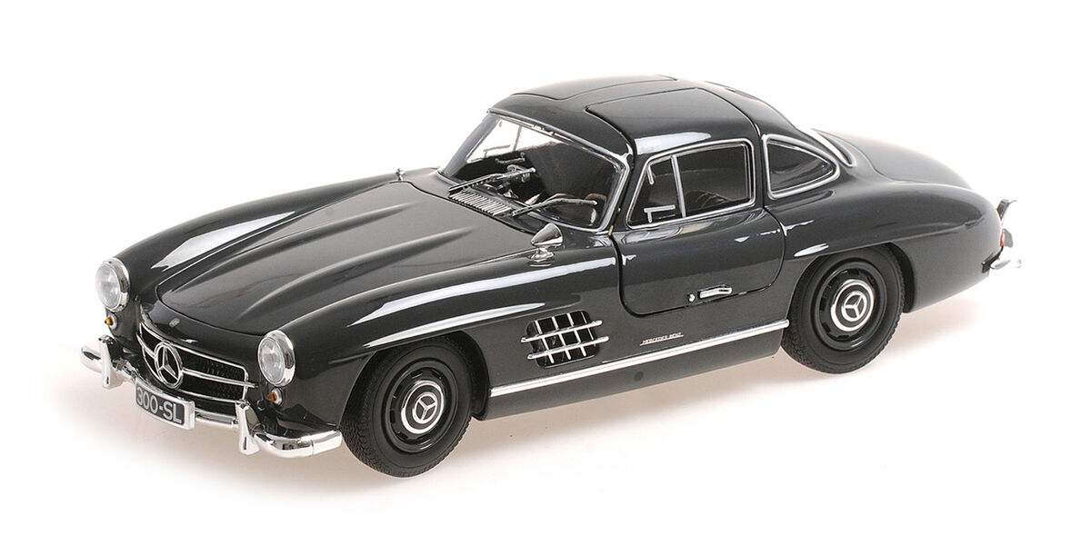 Mercedes-Benz 300 SL Gullwing W198 year 1955 dark grey 1/414pcs - 1/18 Minichamps