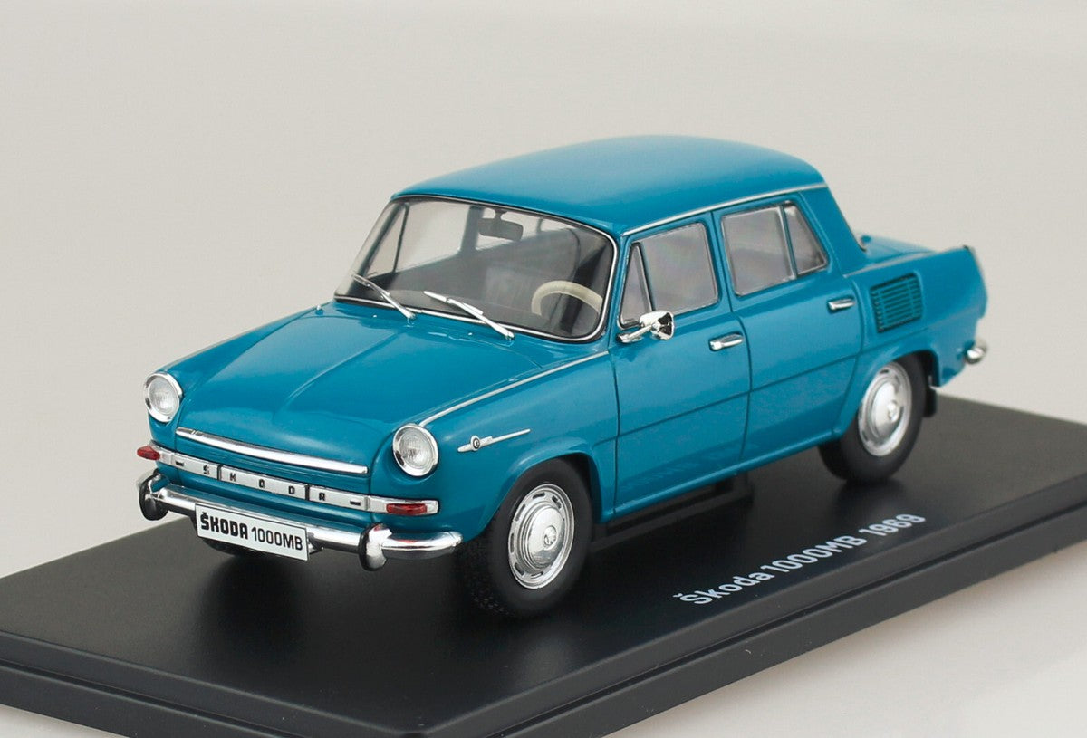 Skoda 1000MB 1969 cu vitrina plexiglass - 1/24 Edicola (vitrina crapata)