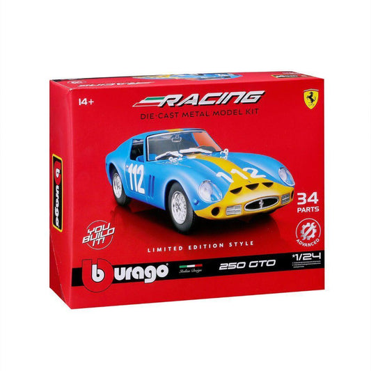 Ferrari 250 GTO albastru/galben Kit de asamblare 37 piese - 1/24 Bburago